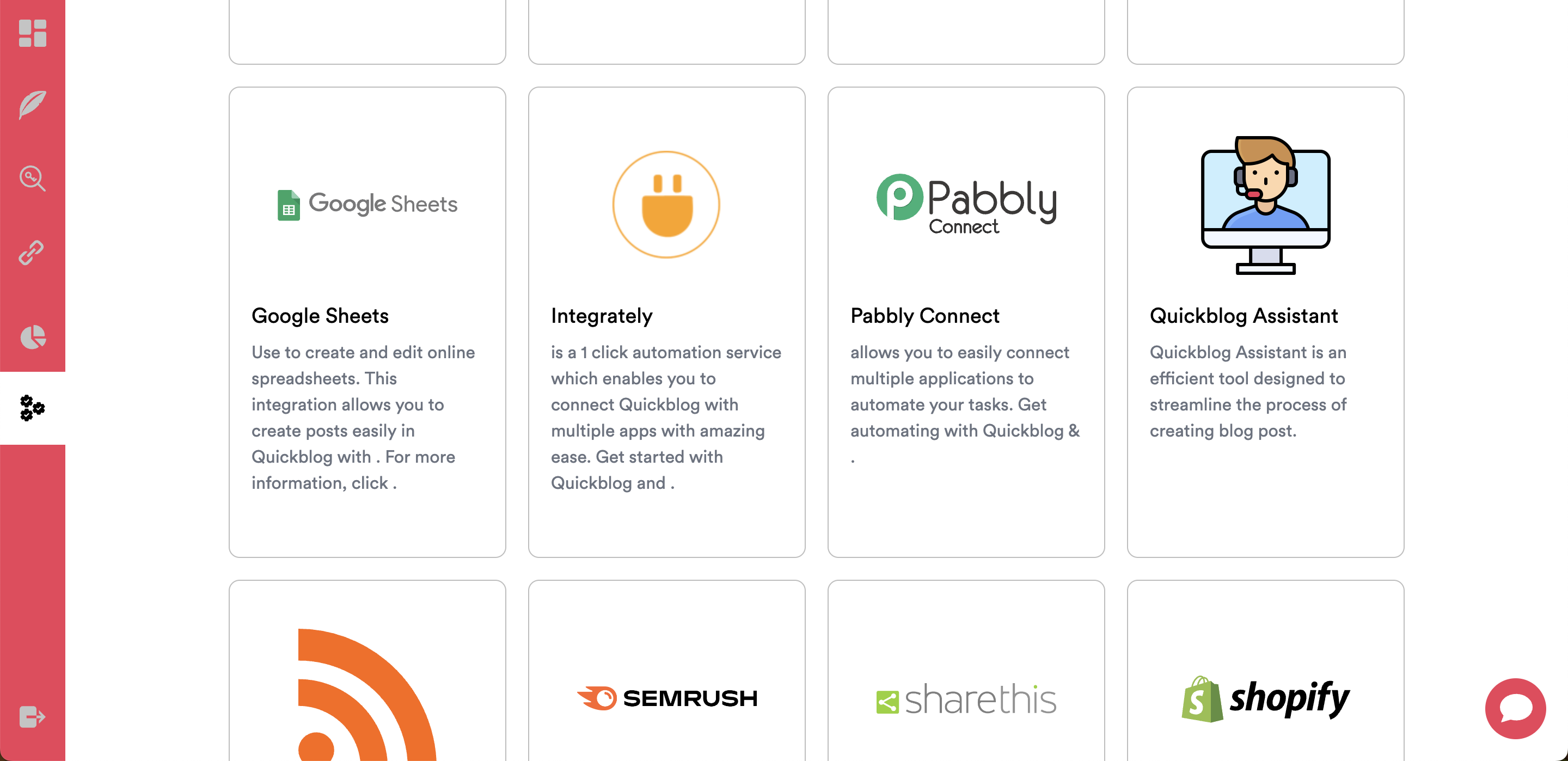 Quickblog | Integrations Quickblog | Integrations
